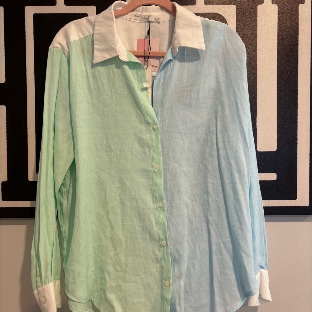 Mustard Seed NWT Color block Button-Up Shirt
